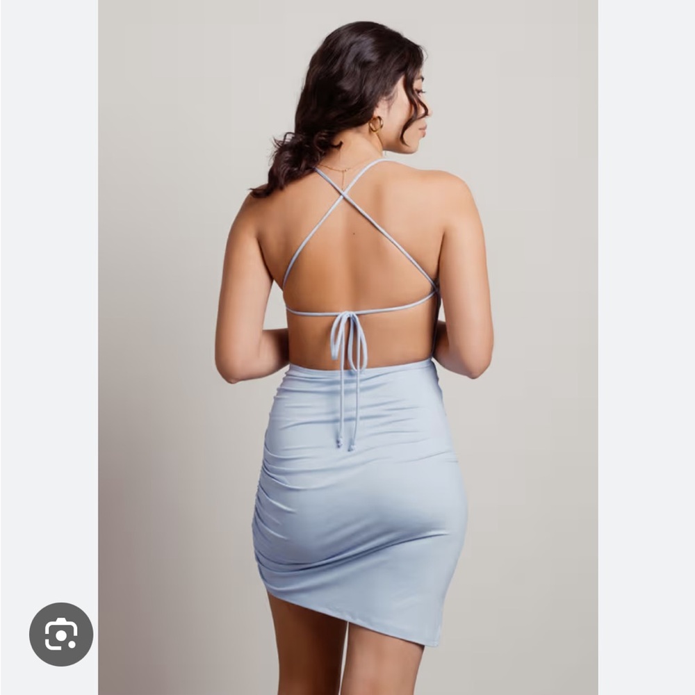 Light Blue Strappy Backless Dress
